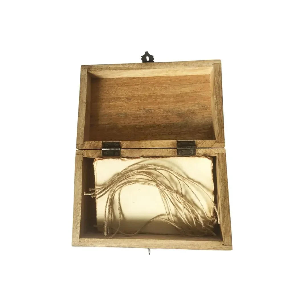 Rustic Tree of Life Carved Wooden Box with Clasp and Hinges